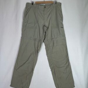 EXOFFICIO Buzz Off Insect Shield‎ Convertible Pants Khaki Zip Off Legs Size L